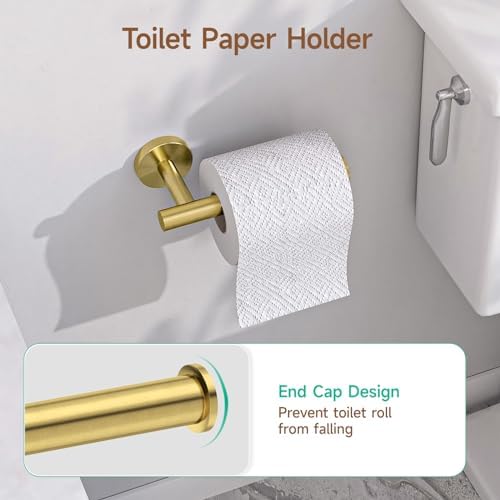 USHOWER Brushed Gold Toilet Paper Holder - Image 4