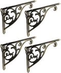 Shelf Brackets 4 Inch 4 Pack Heavy Duty Brushed Antique Brass Wall Bracket by khtumeware