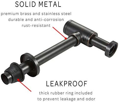 Brass Round Bottle P Trap, Basin Sink Waste Trap Drain Tube Kit Adjustable - Image 2
