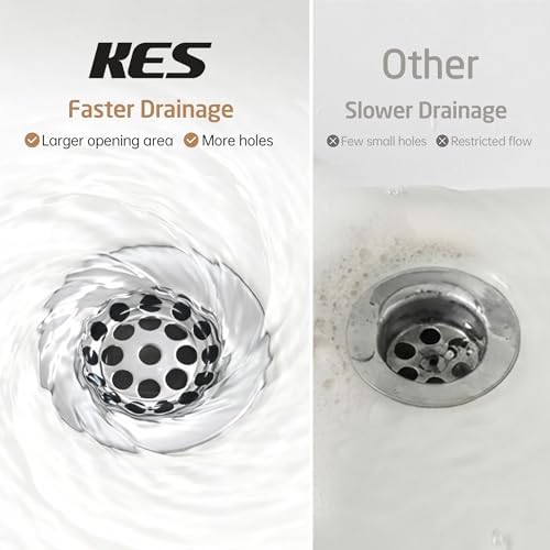 KES Bathroom Sink Grid Drain Without Overflow, Faster Drainage - Image 3
