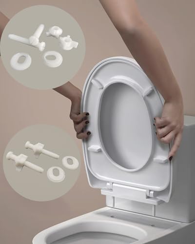 2 Pcs Toilet Seat Screws Replacement Kit LWTCUJOH Plastic Toilet Seats Hinge - Image 4