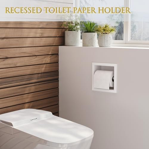 Neodrain White 304 Stainless Steel Recessed in Wall Toilet Paper Holder - Image 2
