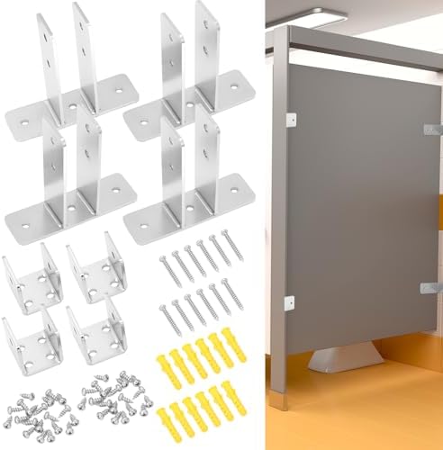 Blulu 8 Pcs Bathroom Partition Bracket 2-Ear U-Shape by Blulu