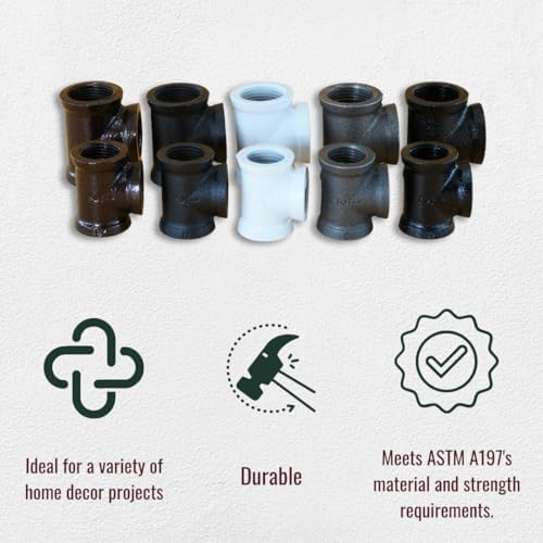Tee 3/4" Pipe Fitting – Industrial Threaded Black Iron Pipe Fitting - Image 6