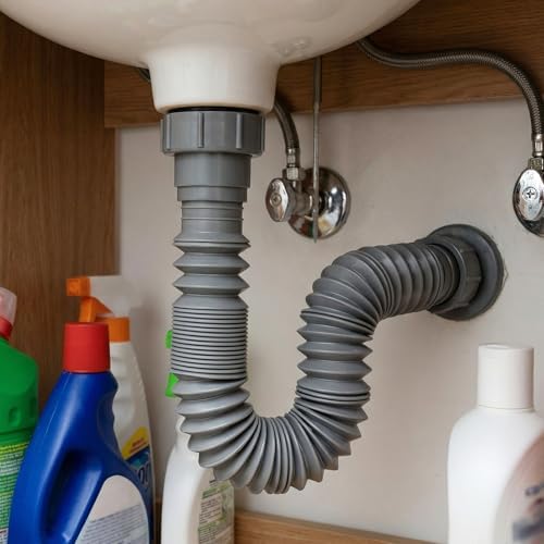 2 Pack Flexible Sink Drain Pipe, Expandable 1-1/2" P Trap Replacement Kit - Image 4