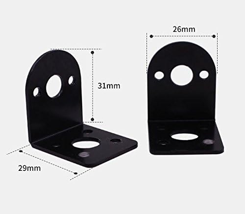 Black 25mm DC Gear Motors Mounting Bracket, Iron Anti-Rust Gearbox L-Shape - Image 2