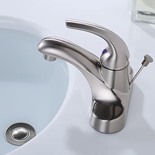 Bathroom Sink Drain with Lift Rod, Brushed Nickel Sink Drain with Overflow - Image 2