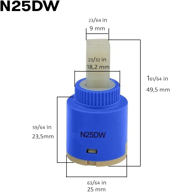 25mm Kohler K-GP1093674 Faucet Cartridge Replacement, CUPC Certified, Single - Image 5