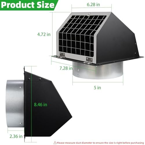 5" Dryer Vent Cover, Outside Dryer Vent Cover - Image 2
