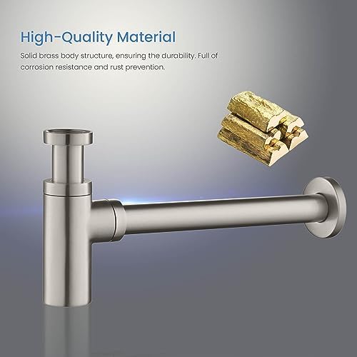 KIBI Round Bottle Trap for Bathroom Sink | Decorative Brass Basin Sink Waste - Image 3
