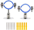 AKIHISA 2 Pcs 304 Stainless Steel Pipe Supports, Wall Mount Ceiling Mount Pipe by AKIHISA