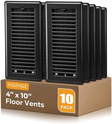 4 x10 Floor Registers, Floor Vent Covers 10 Pack, Heavy Duty Steel Walkable by HQZHQZ