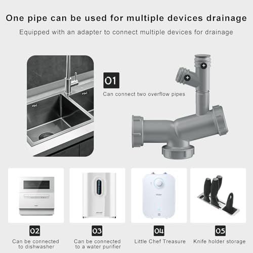 Garbage Disposal Drain Kit, Kitchen Sink P-Trap 1 1/2, Space Saving, Clog - Image 5