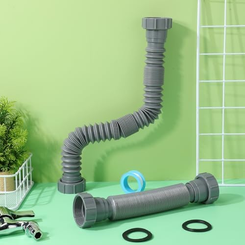 2 Pack Flexible Sink Drain Pipe, Expandable 1-1/2" P Trap Replacement Kit - Image 7