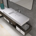 47"X19" Wall Mount Sink without Hole, Stone Bathroom Sink by MEDUNJESS