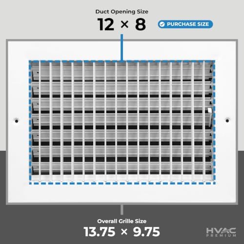 HVAC Premium 12"w X 8"h Adjustable AIR Supply Diffuser - Image 3