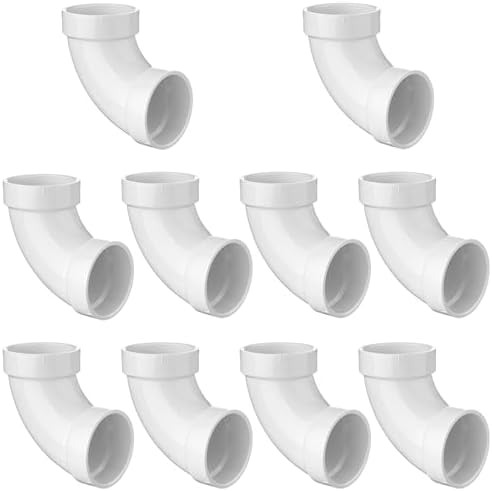 Asterbacks 2 inch PVC 90 Degree Elbow Schedule 40 White Pipe Fittings by AsterbacksPlumbingSystem