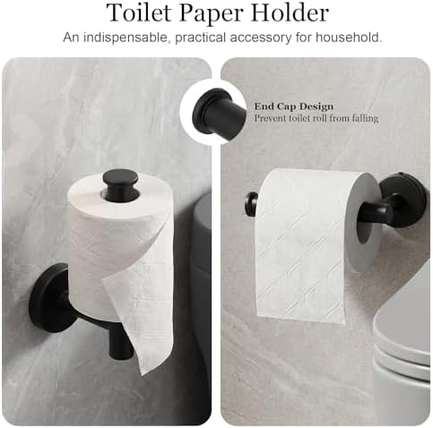 Tudoccy 10-Piece Matte Black Bathroom Hardware Set, Adjustable Bar - Image 5