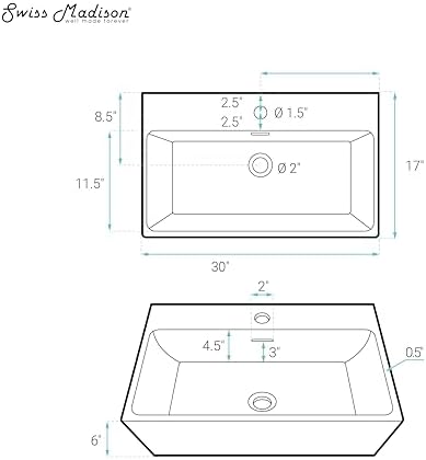 Swiss Madison Claire 30” Rectangle Wall-Mount Bathroom Sink in Matte Black - Image 7