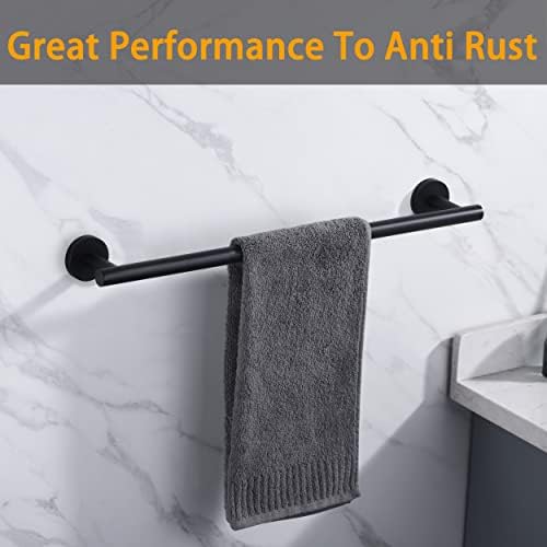 Nolimas Matte Black Bath Towel Bar Single Bars Towel Rack Rod Classic Wall - Image 5