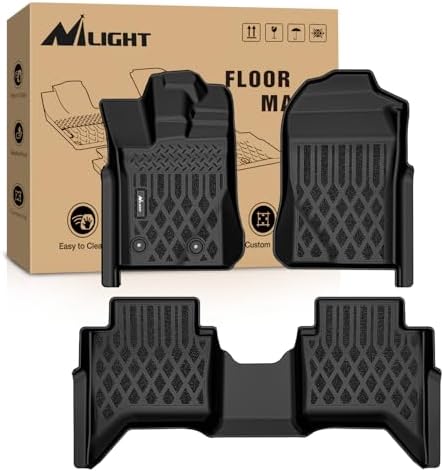 Nilight TPE Floor Mats for Ford Ranger SuperCrew Cab 2024 2025 2026 by Nilight