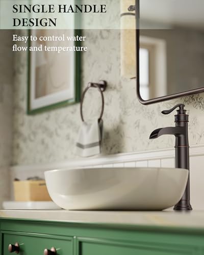 Waterfall Vessel Sink Faucet Brass Single Handle 1 Hole - Image 3