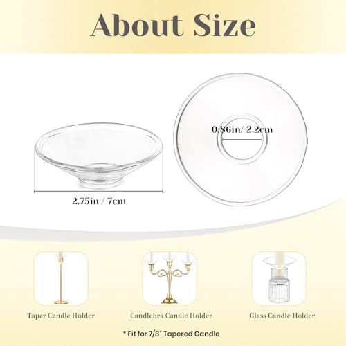 Hewory Glass Bobeches for Candlesticks - Image 3