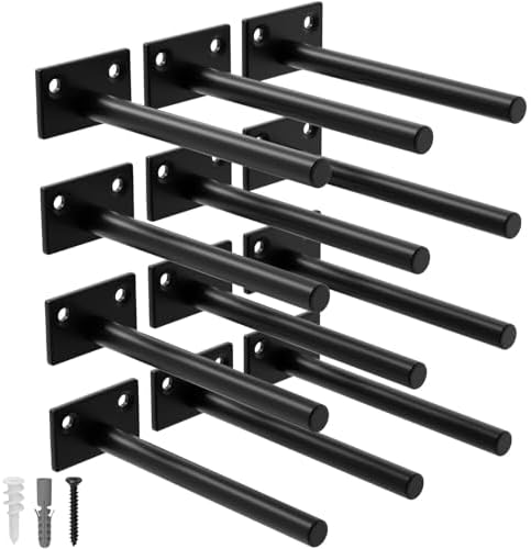 LEOPO 12-Pack 6 inch Floating Shelf Brackets, Hidden Shelf Bracket by FinestHomeDecor