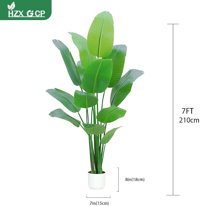 Bird of Paradise Plant Artificial 7ft, Faux Plants Indoor Tall - Image 2