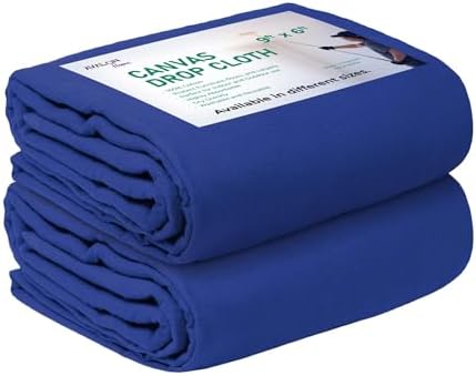 Canvas Drop Cloth for Painting 9x6 feet Pack of 2-8oz Painters Drop Cloths for by Unknown
