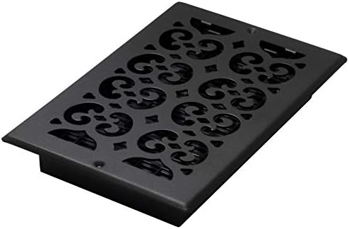 Decor Grates ST610W Scroll Design Wall/Ceiling Register, Textured Black by DecorGrates