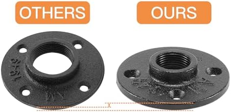 1/2" Heavy Duty Black Floor Flange, 40 Pack Malleable iron Pipe Flange - Image 4