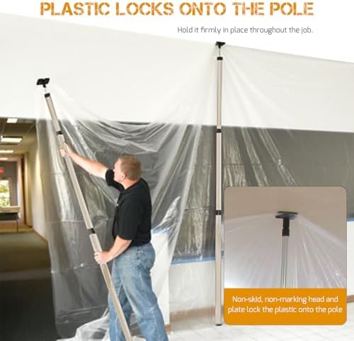 4 Pack Stainless Steel Zipper Walls Poles Kit, 12FT Retractable Efficient - Image 5