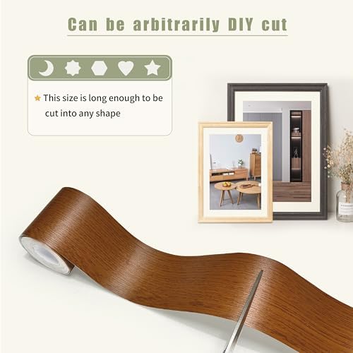 Besezx Wood Grain Tape, 2.4" X15', Self Adhesive Wood Grain Repair Patch - Image 6