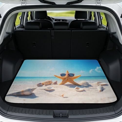 Beach Starfish Universal Moving Trunk Mat 29"x39" – Heavy Duty Waterproof Cargo by Darisoco