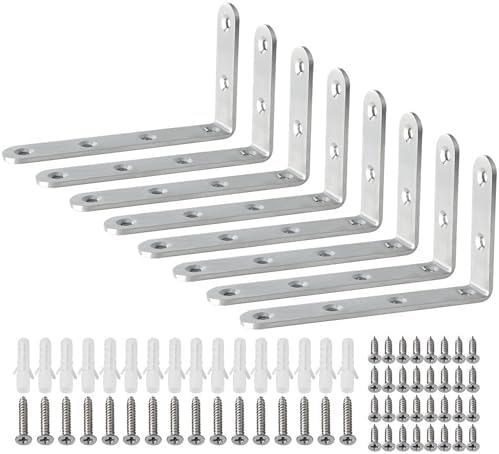 Alise 8Pcs Floating Shelf Brackets, 5x3in Heavy Duty L Bracket by Alise