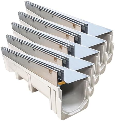 Slot Channel Drain with Stainless Steel Drain Grate Heavy Duty Durable Hidden by Unknown