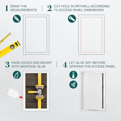 10" x 16" White ABS Plastic Plumbing Access Panel - Image 3
