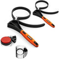 2-Piece Strap Wrench Set, Adjustable Rubber Oil Filter Wrench Max Diameter 4" by SEDY