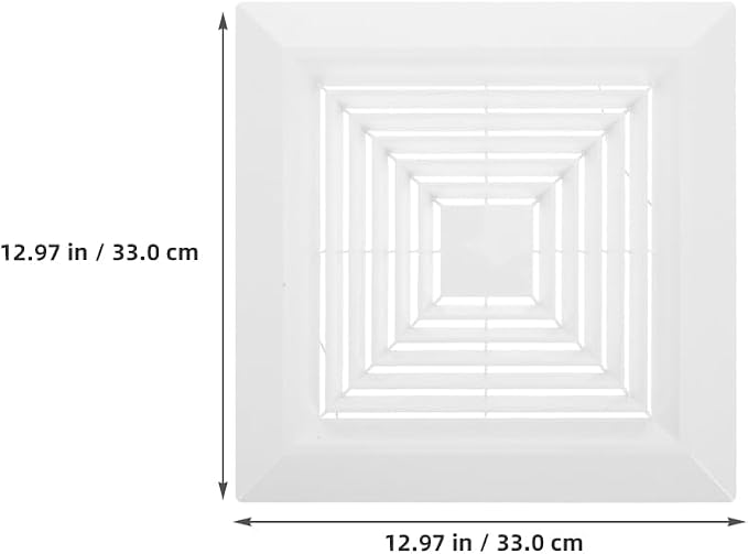 White Square Bathroom Exhaust Fan Cover - Image 2
