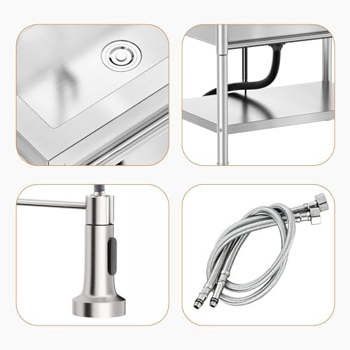 40" Stainless Steel Freestanding Utility Sink - Image 5