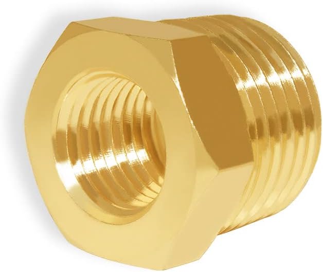 Hooshing 2PCS Brass Reducer Hex Bushing 3/4" NPT Male x 1/4" NPT Female | Heavy - Image 3