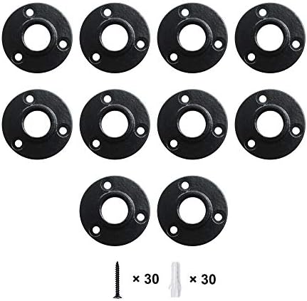 GeilSpace 3/4" Floor Flange, 10 Pack Black Malleable Iron Pipe Fittings by GeilSpace
