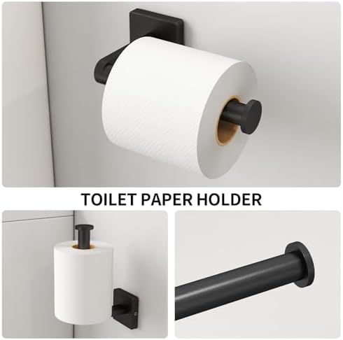 KLJKPA Black Bathroom Accessories Set, 24 inch Towel Racks - Image 6