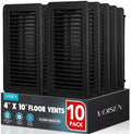 VOISEN Floor Register 4x10, 10 Pack Black Floor Register Vents by VOISEN