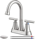 Bathroom Faucet, Hurran 4 inch Centerset 2-Handle Lead-Free, Brushed Nickel by Hurran