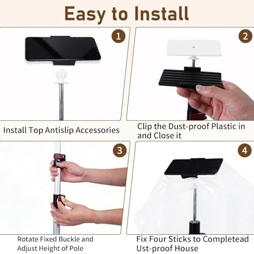 12FT Dust Barrier Poles 4 Pack, Retractable Aluminum Containment Poles Kit - Image 7