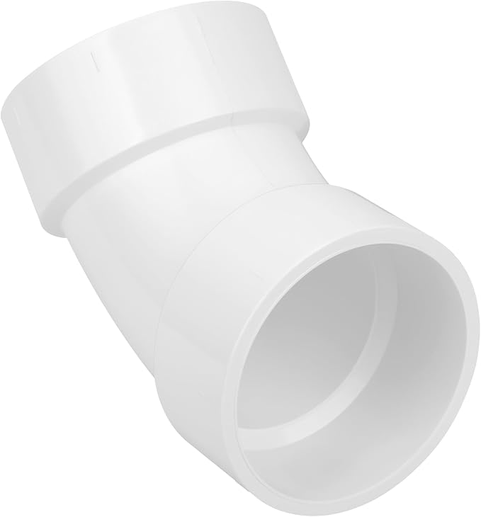 3" PVC DWV Sanitary 45-Degree Elbow Pipe Fitting Connector White SCH40 3" PVC - Image 5