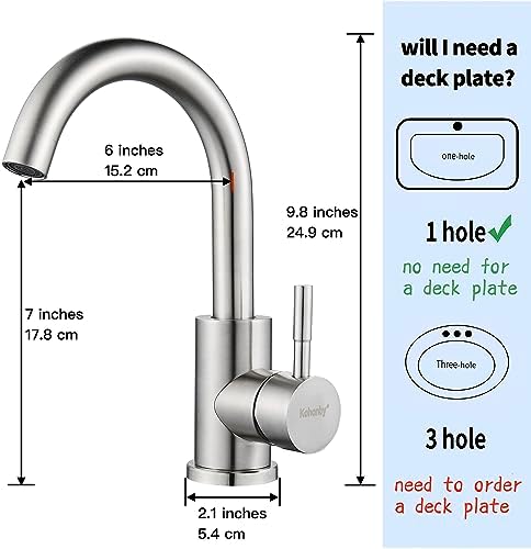 Wet Bar Sink Faucet Single Hole, Brushed Nickel Single Handle Faucet - Image 4