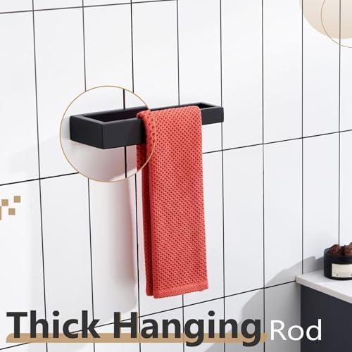 KOKOSIRI Towel Ring Matte Black Hand Towel Bar Holder 9-Inch Kitchen Rack - Image 6